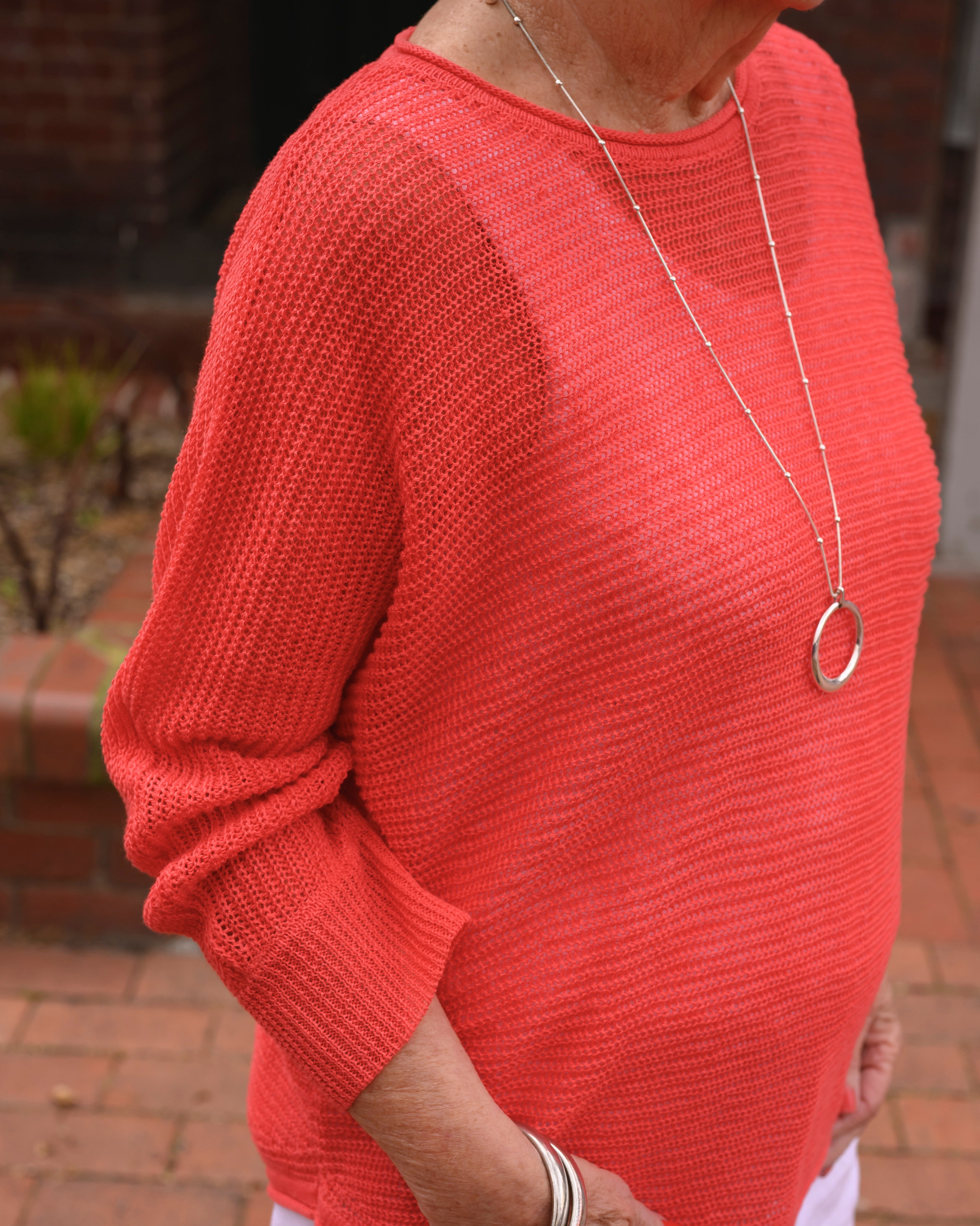 Horizontal Knit Dolman Jumper