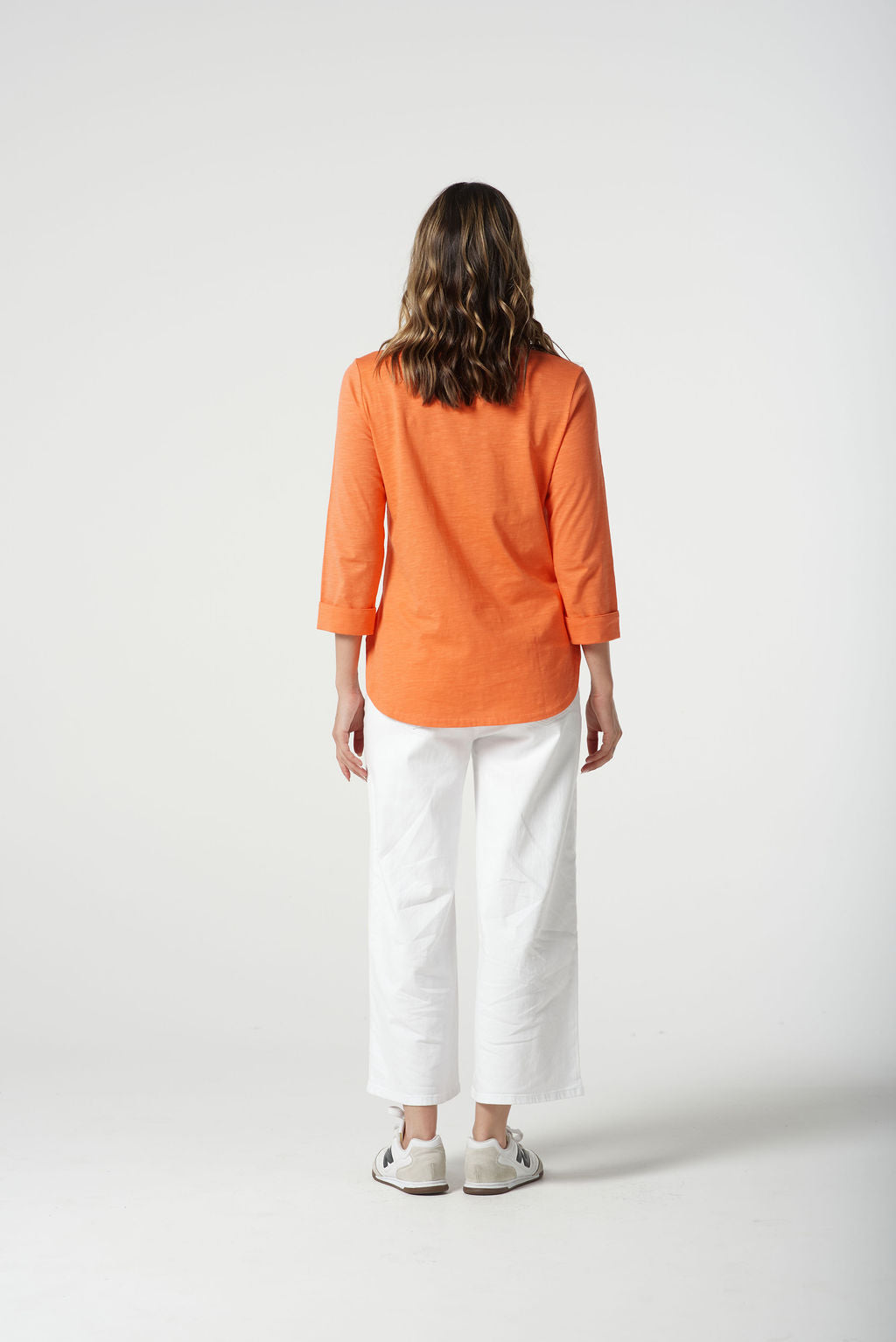 Pima Cotton Crew Neck 3/4 Sleeve Tee