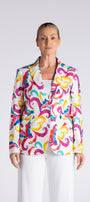 Carnival Print Blazer by Two-Ts - front view