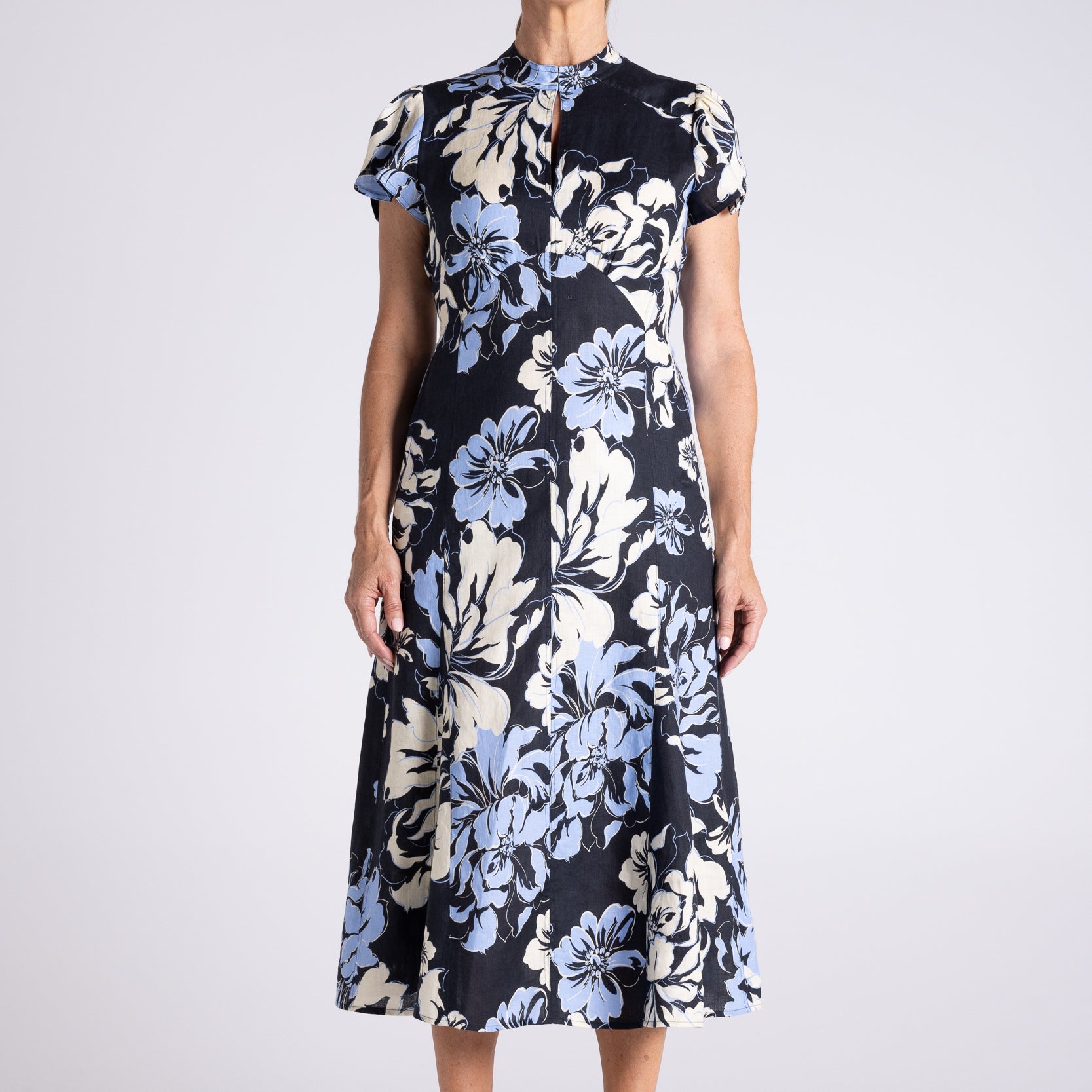 Peony Print Dress by Two-Ts - front view