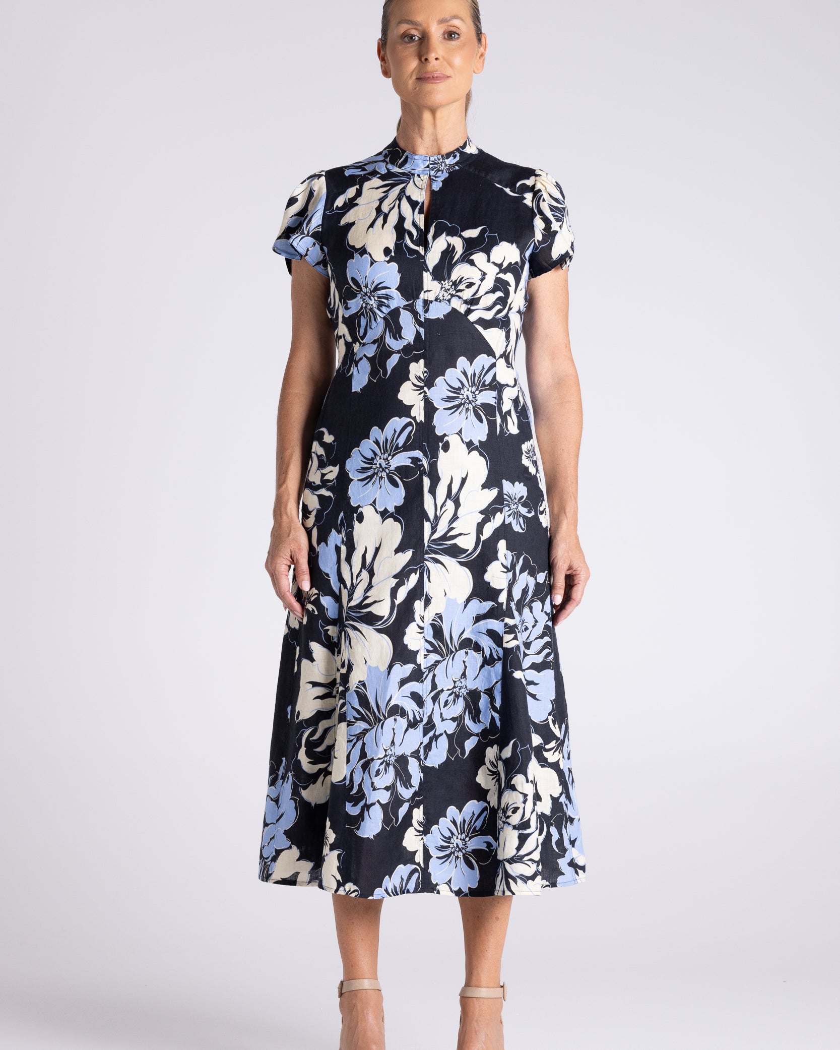 Peony Print Dress by Two-Ts - front view