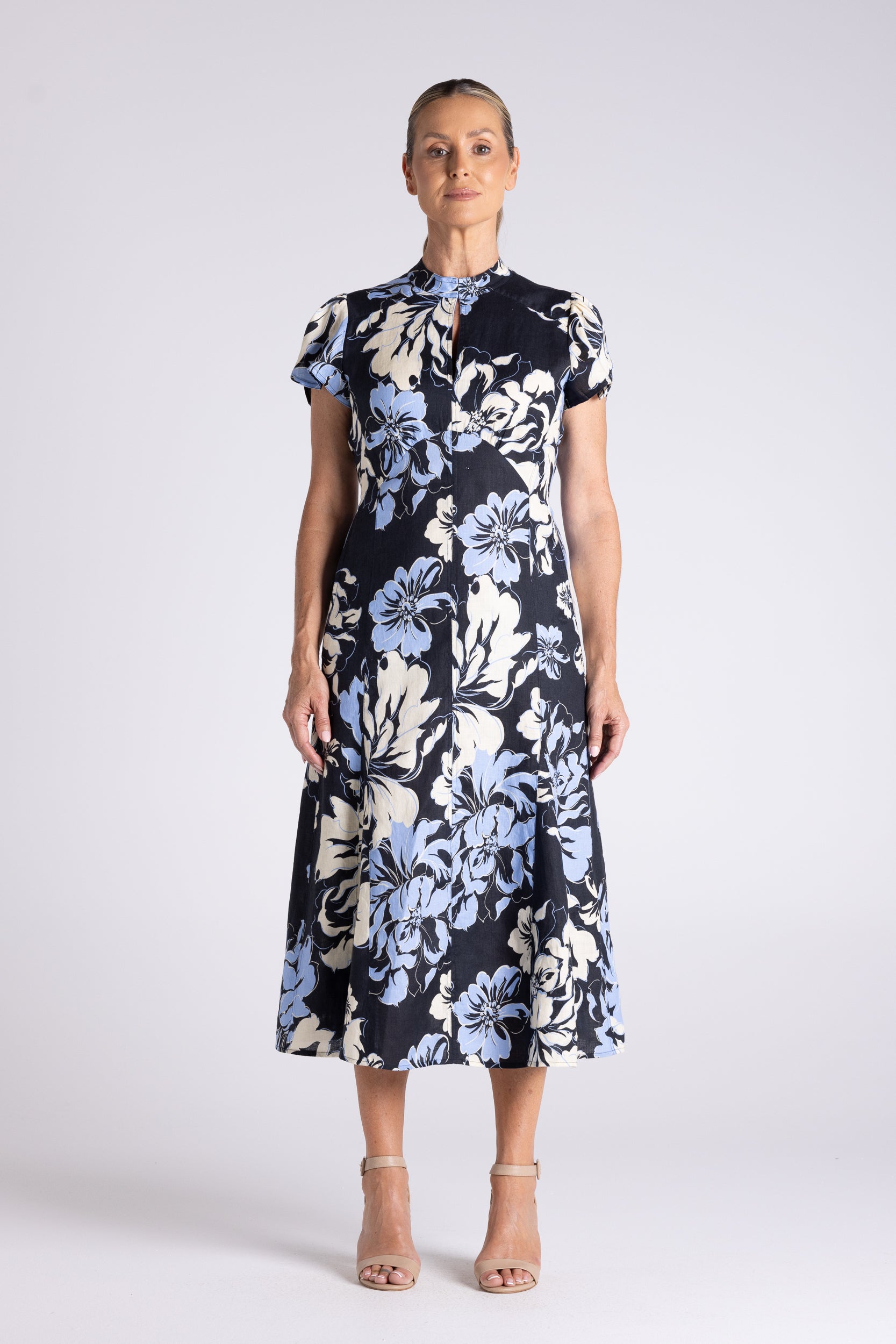 Peony Print Dress by Two-Ts - front view