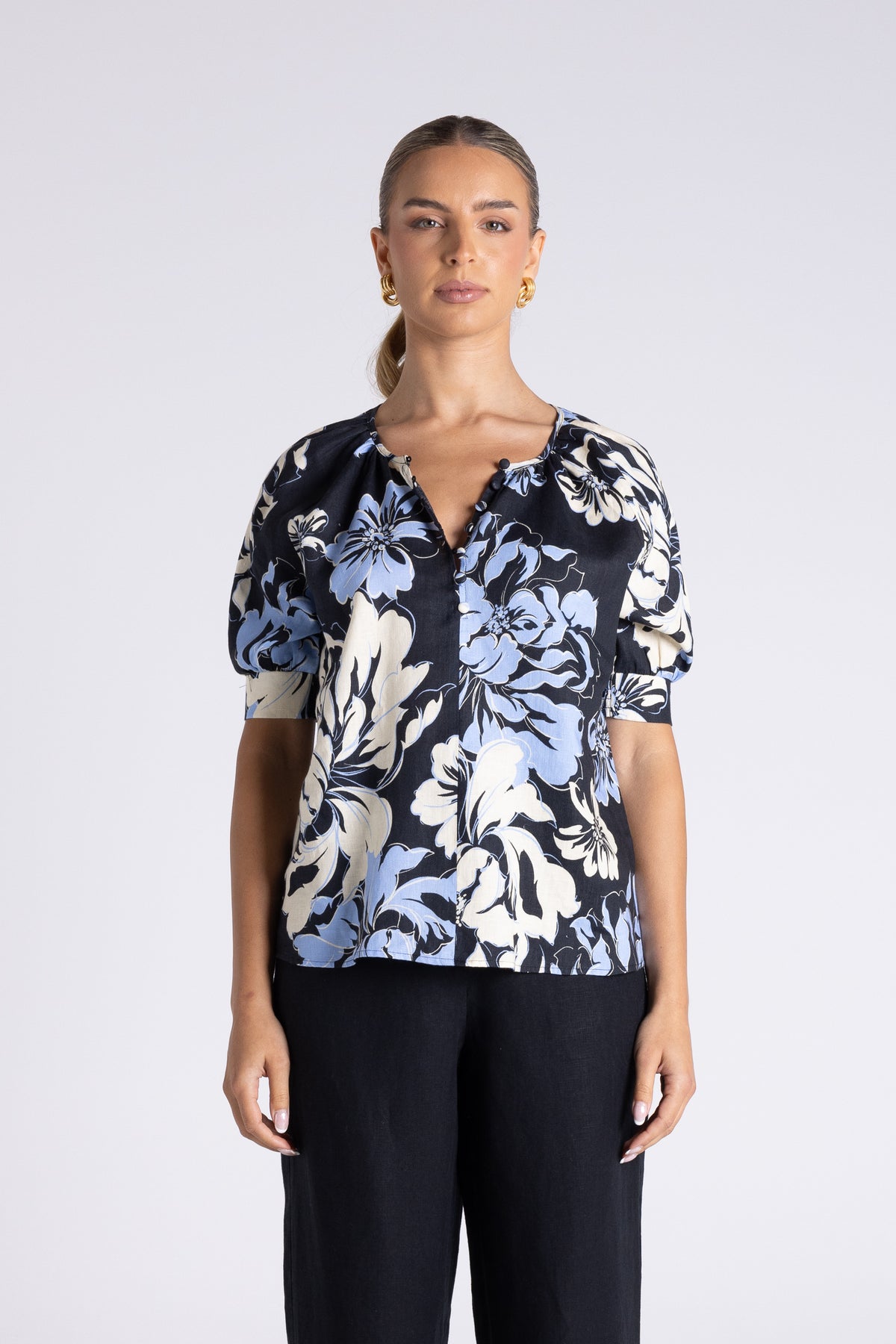Peony Print Top by Two-Ts in Peony Print - front view