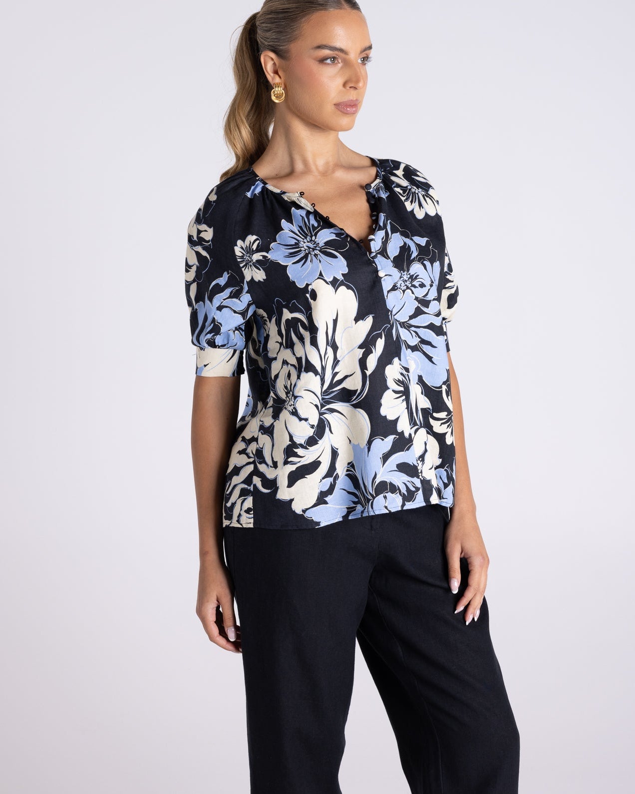 Peony Print Top by Two-Ts in Peony Print - front view