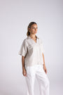 Olivia Short Sleeve Shirt by Two-Ts in Straw - front view