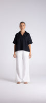 Black Short Sleeve Shirt by Two-Ts in Black   front view