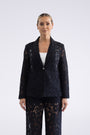 Lace Blazer by Two-Ts in Black - front view