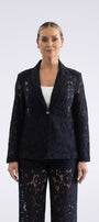 Lace Blazer by Two-Ts in Black  front view