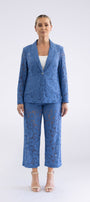 Lace Blazer by Two-Ts in Cobalt front view
