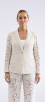 Lace Blazer by Two-Ts in Straw front view