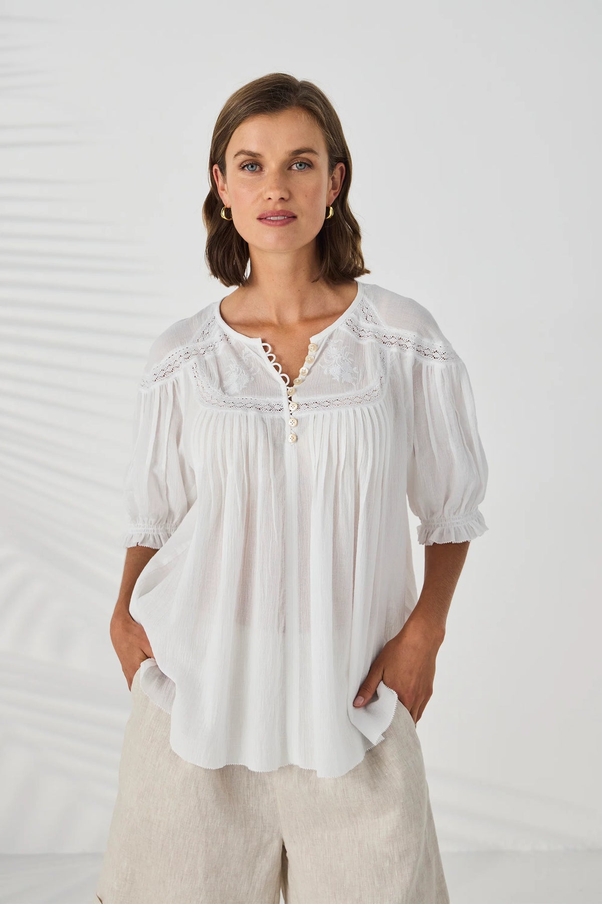 Romeo Top by Lania The Label in White - front view