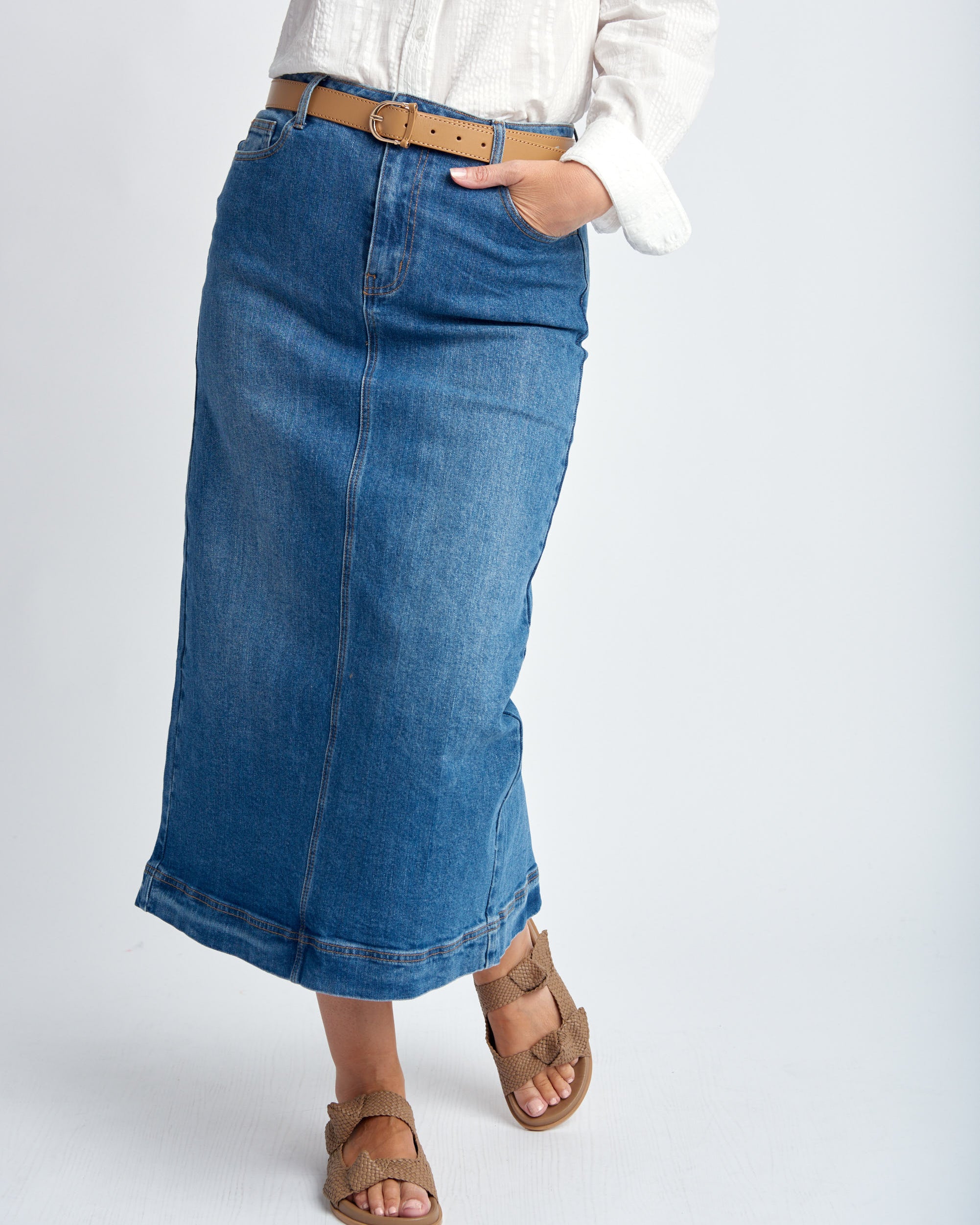Denim Skirt midi Length