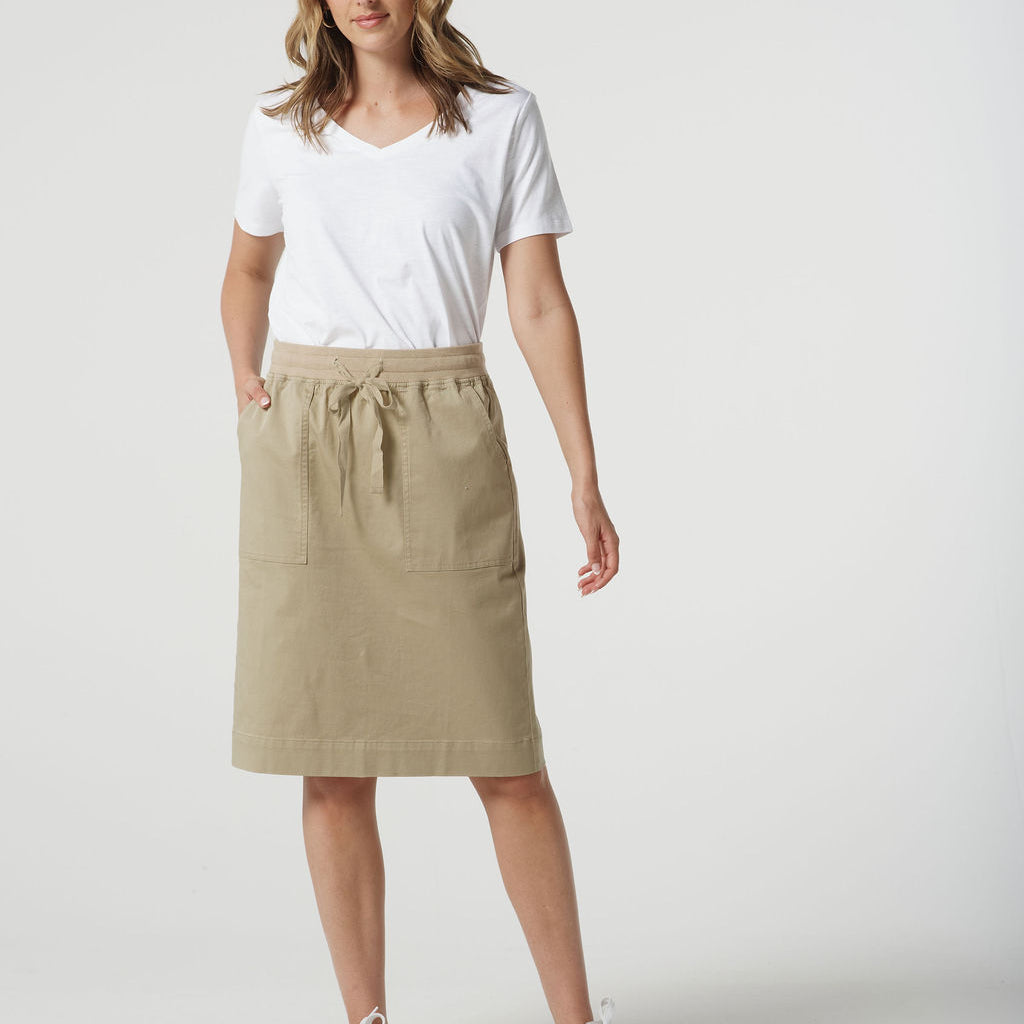 Rib Knit Waistband Skirt
