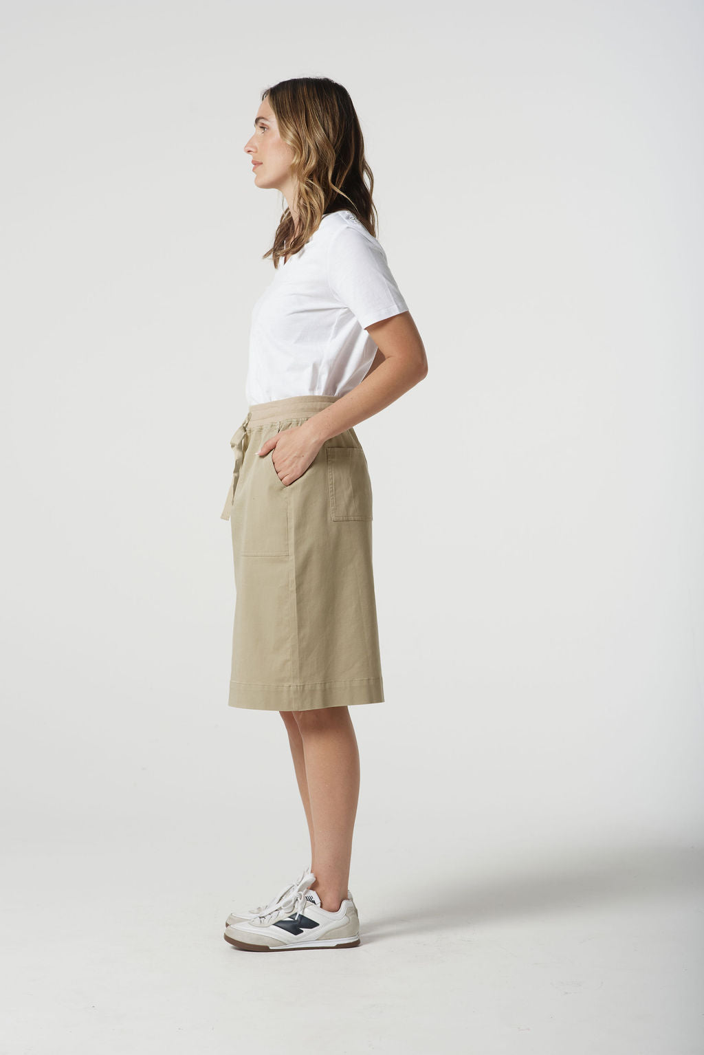 Rib Knit Waistband Skirt