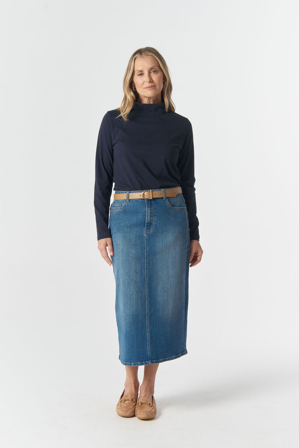 navy solid skivvy by Goondiwindi cotton