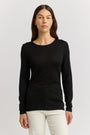 black crew merino Tee front image