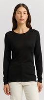 black crew merino Tee front image