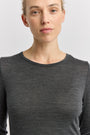 charcoal crew merino Tee front image