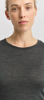 charcoal crew merino Tee front image