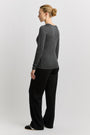 charcoal crew merino Tee back image