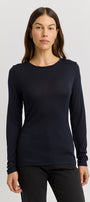 navy crew merino Tee front image