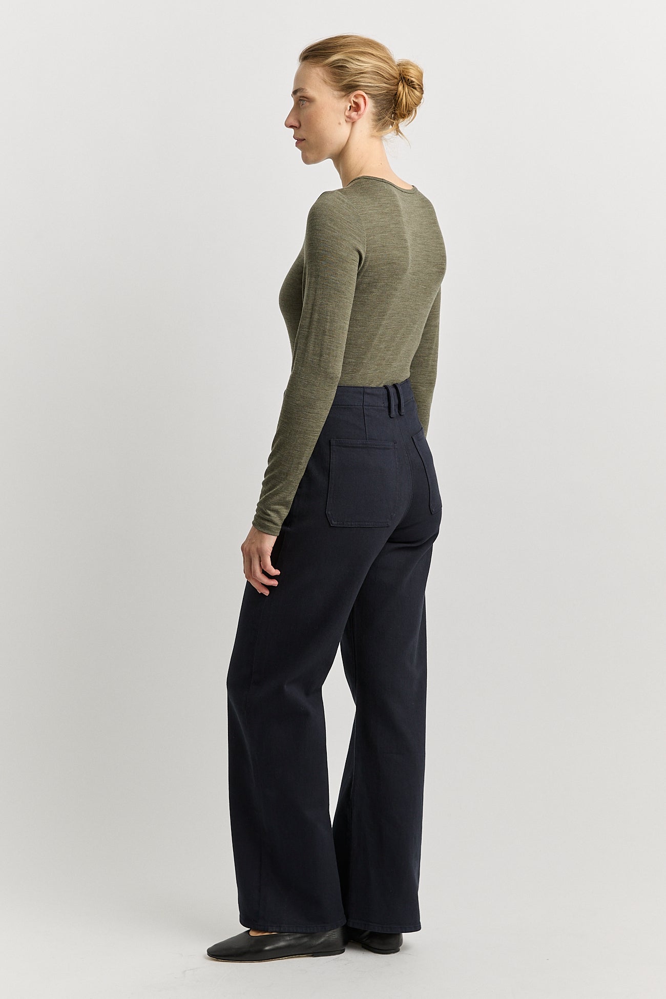 Kale crew merino Tee back image