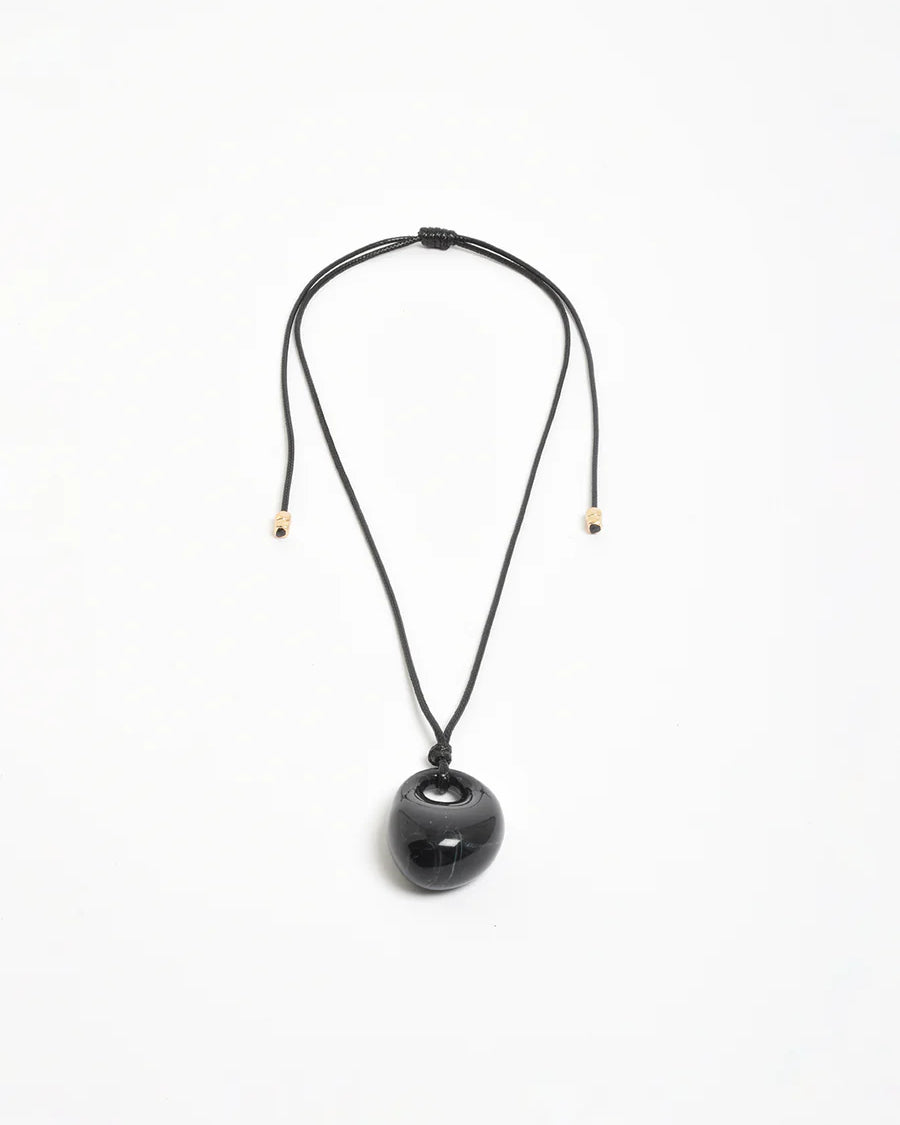 Resin Pendant Adj Leather Necklace