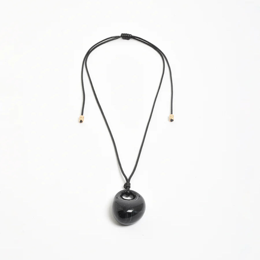 Resin Pendant Adj Leather Necklace
