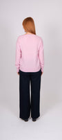Back view long sleeve pink jumper