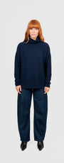 Ball Stitch High Crew Pullover by Bridge & Lord in Ink