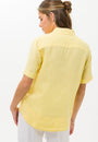 Back View Short sleeve Linen Shirt Banana yellow.