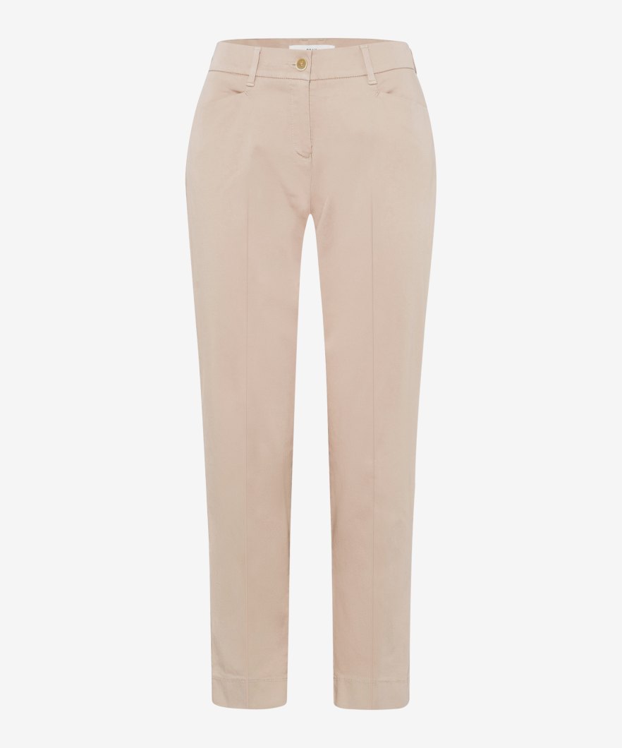 Front view beige pant with fly front