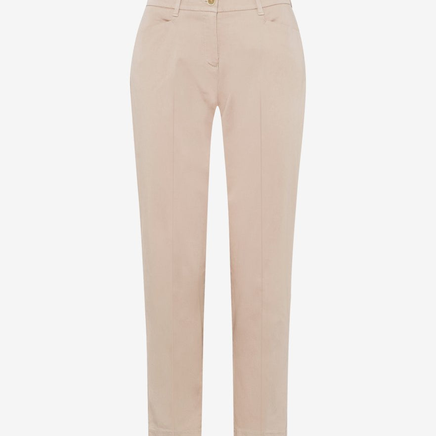 Front view beige pant with fly front