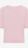 Pink blouse with short sleeves Back view.