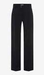 Black wide leg cropped trousers .