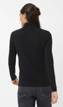 Back view  a black long sleeve top 
