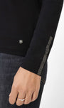 Black long sleeve top with rhinestone detailing 