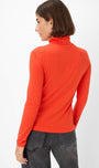 Back view an orange turtleneck top
