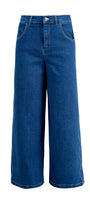 Blue jeans on a white background