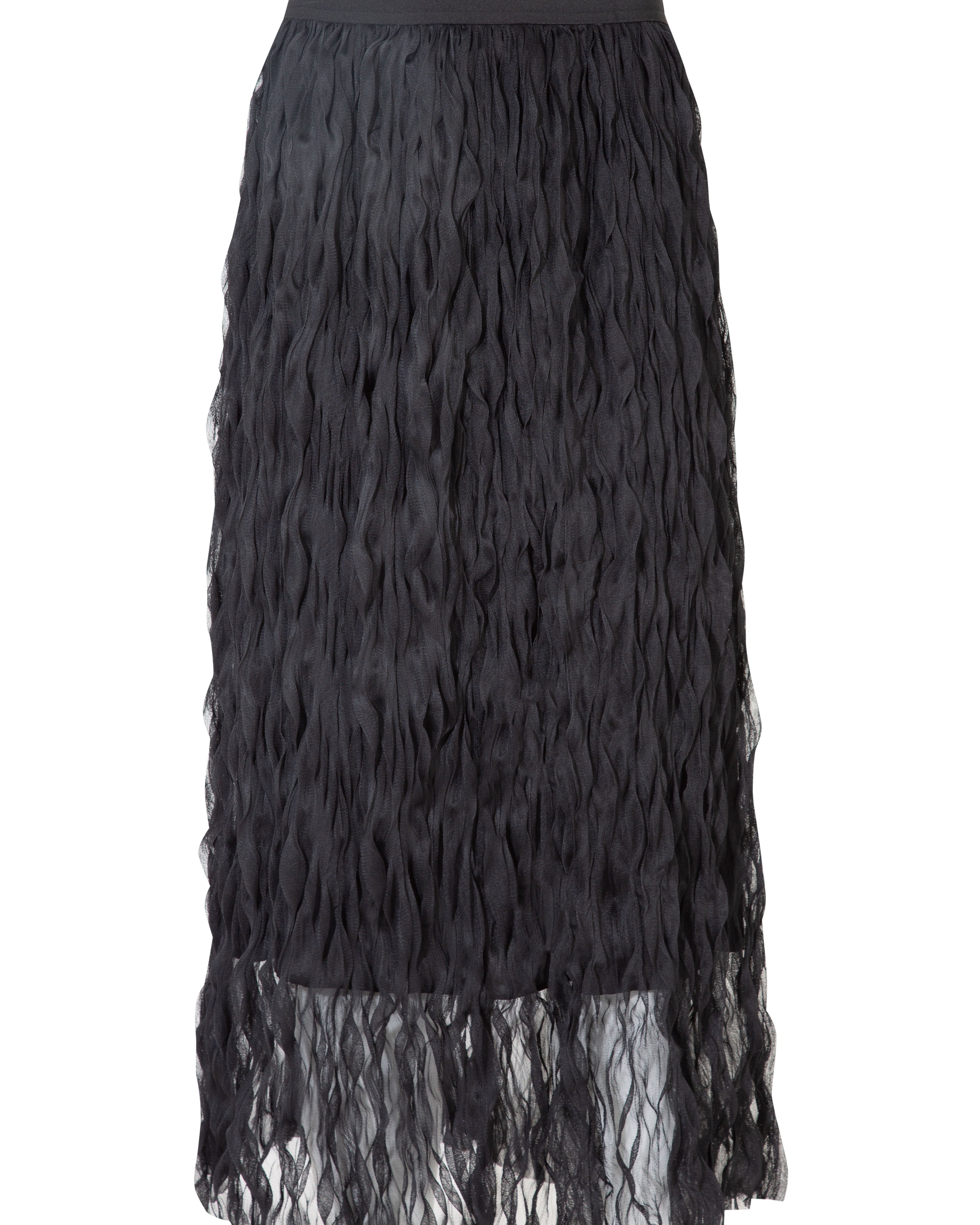 Black lace skirt on a white background