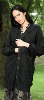 "Curate by Trelise Cooper A Wrapid Exit Cardigan in Black — longline oversized wrap knit jacket"