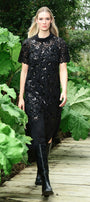 "Curate by Trelise Cooper Cabaret Club Dress in Black Sparkle — sequin lace with flutter sleeves"