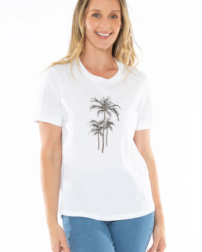 Embroidered Palm Tee