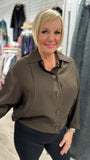 Tokyo Pleat Jacket by OBI in Chocolate - front view
