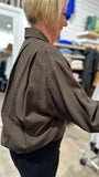 Tokyo Pleat Jacket by OBI in Chocolate - side view