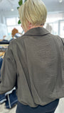 Tokyo Pleat Jacket by OBI in Chocolate - back view
