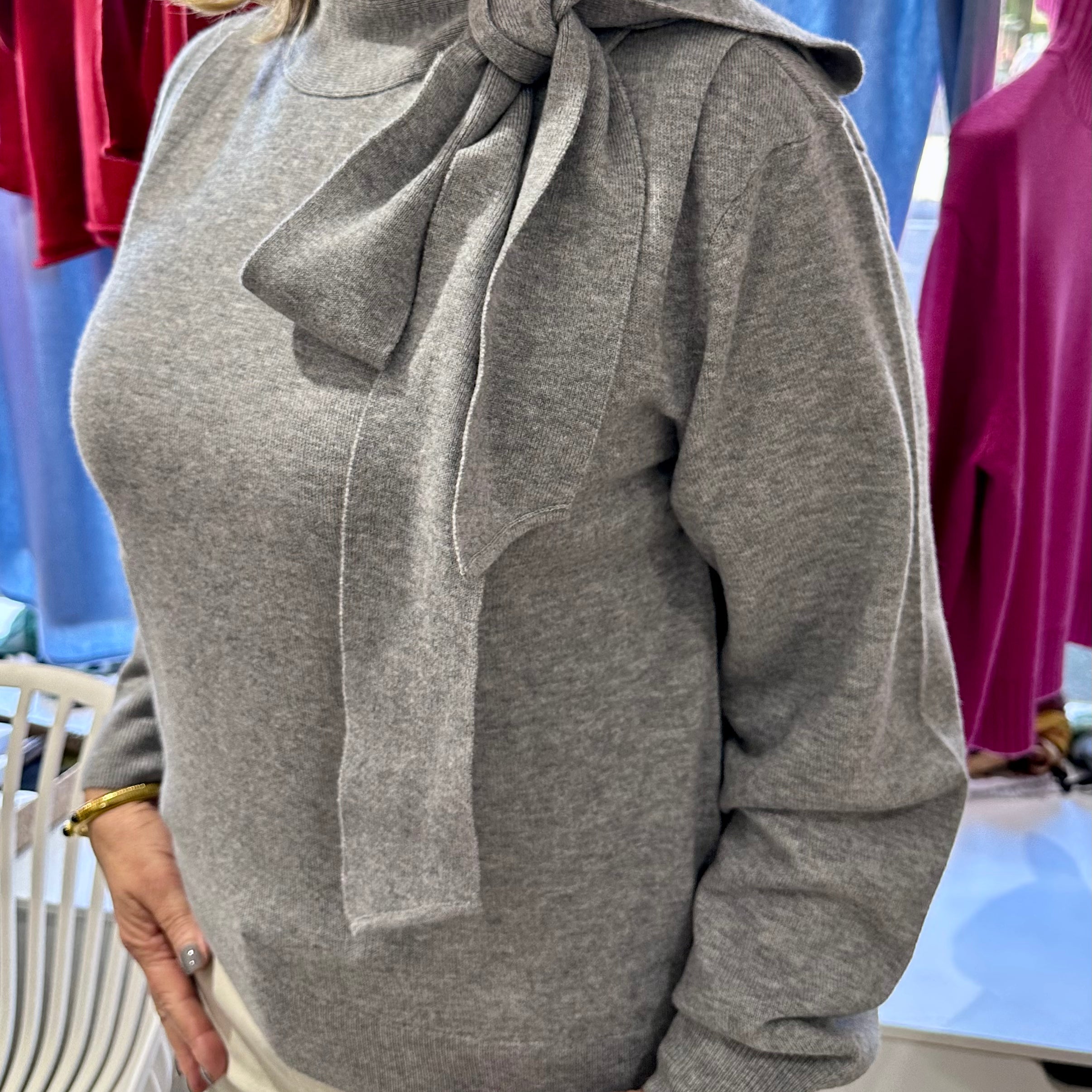 "Pingpong Victoria Pullover in Grey Marle — 100% Merino Wool"
