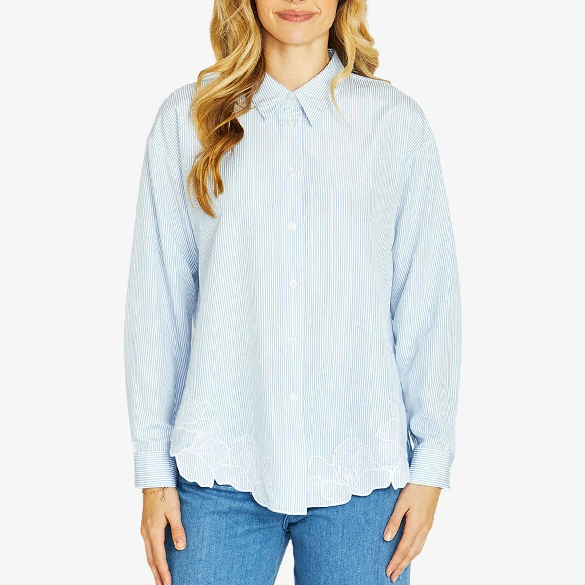 Elena Embroid Hem Shirt