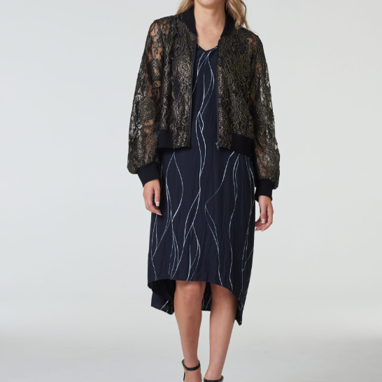 Gold Foil Bomber Jacket