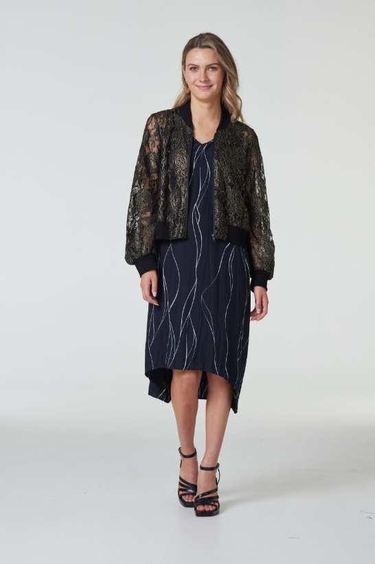 Gold Foil Bomber Jacket